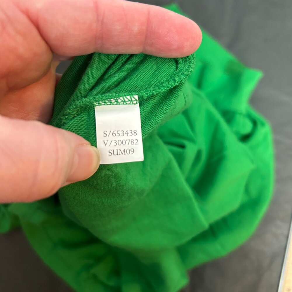Old Navy Vintage Summer '09 green‎ square neckline puff short-sleeve top XL - Picture 5 of 5
